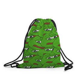 Рюкзак-мешок 3D с принтом Sad frogs , 100% полиэстер | плотность ткани — 200 г/м2, размер — 35 х 45 см; лямки — толстые шнурки, застежка на шнуровке, без карманов и подкладки | Тематика изображения на принте: frog | грустная | жаба | мем | мемы