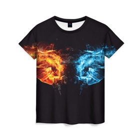 Женская футболка 3D с принтом Кулаки , 100% полиэфир ( синтетическое хлопкоподобное полотно) | прямой крой, круглый вырез горловины, длина до линии бедер | вода | кулаки | огонь | руки