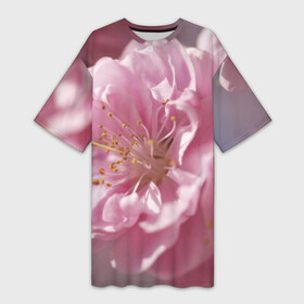Платье-футболка 3D с принтом Розовые цветы ,  |  | девушкам | розы | цветочки | цветы