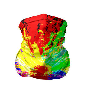 Бандана-труба 3D с принтом Взрыв цветов , 100% полиэстер, ткань с особыми свойствами — Activecool | плотность 150‒180 г/м2; хорошо тянется, но сохраняет форму | брызги | краски | разноцветный | яркий