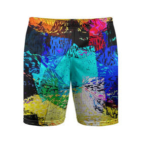 Мужские шорты 3D спортивные с принтом Заплатки ,  |  | Тематика изображения на принте: пятна | цветные | яркие