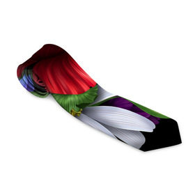 Галстук 3D с принтом Композиция цветов , 100% полиэстер | Длина 148 см; Плотность 150-180 г/м2 | композиция | мак | ромашки | цветы