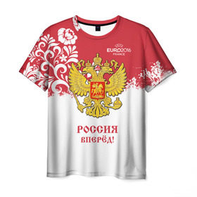 Мужская футболка 3D с принтом Euro 2016 (Russia) , 100% полиэфир | прямой крой, круглый вырез горловины, длина до линии бедер | евро 2016
