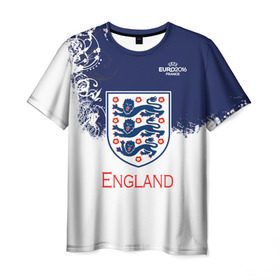 Мужская футболка 3D с принтом Euro 2016 (England) , 100% полиэфир | прямой крой, круглый вырез горловины, длина до линии бедер | евро 2016