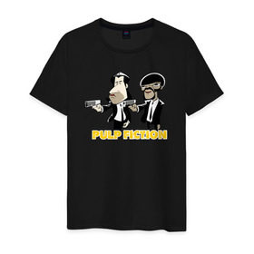 Мужская футболка хлопок с принтом Pulp Fiction , 100% хлопок | прямой крой, круглый вырез горловины, длина до линии бедер, слегка спущенное плечо. | pulp fiction | кино | о.м.с.к. | тарантино