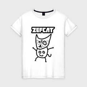 Женская футболка хлопок с принтом Zef cat (Die Antwoord) , 100% хлопок | прямой крой, круглый вырез горловины, длина до линии бедер, слегка спущенное плечо | cat | die antwoord | zef