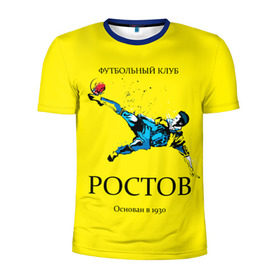 Мужская футболка 3D спортивная с принтом ФК Ростов , 100% полиэстер с улучшенными характеристиками | приталенный силуэт, круглая горловина, широкие плечи, сужается к линии бедра | ростов