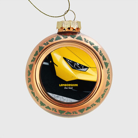 Стеклянный ёлочный шар с принтом Lamborghini the best , Стекло | Диаметр: 80 мм | авто | автомобиль | ламборгини
