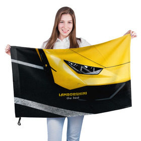 Флаг 3D с принтом Lamborghini the best , 100% полиэстер | плотность ткани — 95 г/м2, размер — 67 х 109 см. Принт наносится с одной стороны | авто | автомобиль | ламборгини