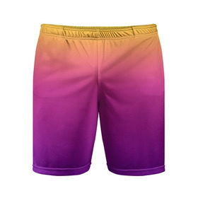 Мужские шорты 3D спортивные с принтом Чёткий градиент ,  |  | cs:go | градиент | диджей | желтый | музыка | розовый | синий | фиолетовый | чёткий