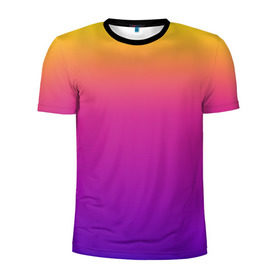 Мужская футболка 3D спортивная с принтом Чёткий градиент , 100% полиэстер с улучшенными характеристиками | приталенный силуэт, круглая горловина, широкие плечи, сужается к линии бедра | cs:go | градиент | диджей | желтый | музыка | розовый | синий | фиолетовый | чёткий