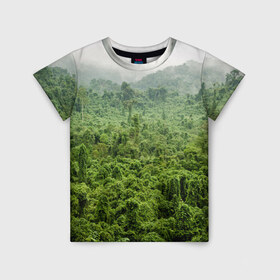 Детская футболка 3D с принтом Потрясающие тропики , 100% гипоаллергенный полиэфир | прямой крой, круглый вырез горловины, длина до линии бедер, чуть спущенное плечо, ткань немного тянется | деревья | джунгли | зелень | красиво | лес | пейзаж | фото