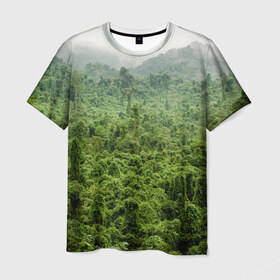 Мужская футболка 3D с принтом Потрясающие тропики , 100% полиэфир | прямой крой, круглый вырез горловины, длина до линии бедер | деревья | джунгли | зелень | красиво | лес | пейзаж | фото
