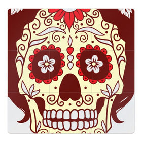 Магнитный плакат 3Х3 с принтом День мертвецов , Полимерный материал с магнитным слоем | 9 деталей размером 9*9 см | cobwebs | color | day of the dead | dead | death | eyes | girl | holiday | makeup | mask | mexican skull | mexico | ornament | pattern | взгляд | девушка | день мертвых | макияж | маска | мексика | мексиканский череп | мертвецов | орнамент | паутина | пра
