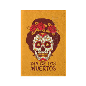 Обложка для паспорта матовая кожа с принтом Мексиканский череп , натуральная матовая кожа | размер 19,3 х 13,7 см; прозрачные пластиковые крепления | cobwebs | color | day of the dead | dead | death | eyes | girl | holiday | makeup | mask | mexican skull | mexico | ornament | pattern | взгляд | девушка | день мертвых | макияж | маска | мексика | мексиканский череп | мертвецов | орнамент | паутина | пра