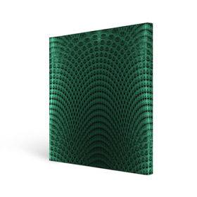 Холст квадратный с принтом Парящие кружки , 100% ПВХ |  | абстракция | зеленый | круги | объем | стиль | тень