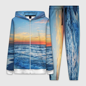 Женский костюм 3D с принтом Море на закате ,  |  | волны | закат | море | небо | облака | пейзаж | пляж