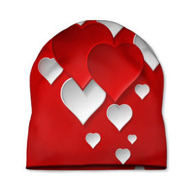 Шапка 3D с принтом Сердца , 100% полиэстер | универсальный размер, печать по всей поверхности изделия | heart | любовь | сердце