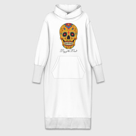 Платье удлиненное хлопок с принтом Мексиканский череп ,  |  | color | day of the dead | dead | death | halloween | holiday | mexican skull | mexico | ornament | pattern | день мертвых | мексика | мексиканский череп | мертвецов | орнамент | праздник | узоры | хэллоуин | цветы