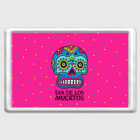 Магнит 45*70 с принтом Мексиканский череп , Пластик | Размер: 78*52 мм; Размер печати: 70*45 | день мертвыхб сахарный череп | мексика | традиция | узоры | цветы