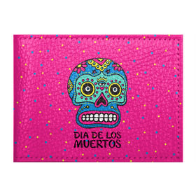 Обложка для студенческого билета с принтом Мексиканский череп , натуральная кожа | Размер: 11*8 см; Печать на всей внешней стороне | день мертвыхб сахарный череп | мексика | традиция | узоры | цветы