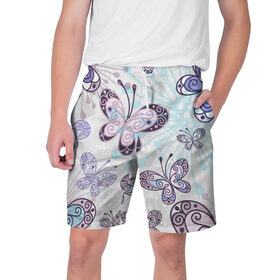 Мужские шорты 3D с принтом Бабочки 3 ,  полиэстер 100% | прямой крой, два кармана без застежек по бокам. Мягкая трикотажная резинка на поясе, внутри которой широкие завязки. Длина чуть выше колен | бабочки | девушкам | цветы