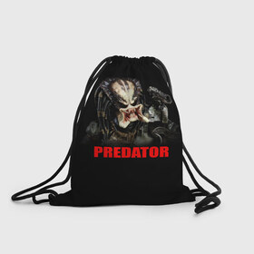 Рюкзак-мешок 3D с принтом Predator , 100% полиэстер | плотность ткани — 200 г/м2, размер — 35 х 45 см; лямки — толстые шнурки, застежка на шнуровке, без карманов и подкладки | боевик | кино | хищник | шварценнегер