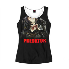 Женская майка 3D с принтом Predator , 100% полиэстер | круглая горловина, прямой силуэт, длина до линии бедра | боевик | кино | хищник | шварценнегер