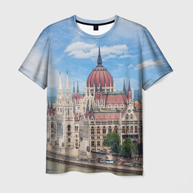 Мужская футболка 3D с принтом Будапешт , 100% полиэфир | прямой крой, круглый вырез горловины, длина до линии бедер | 