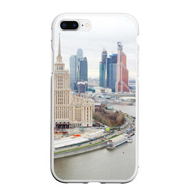 Чехол для iPhone 7Plus/8 Plus матовый с принтом Москва-Сити , Силикон | Область печати: задняя сторона чехла, без боковых панелей | Тематика изображения на принте: 