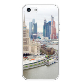 Чехол для iPhone 5/5S матовый с принтом Москва-Сити , Силикон | Область печати: задняя сторона чехла, без боковых панелей | 