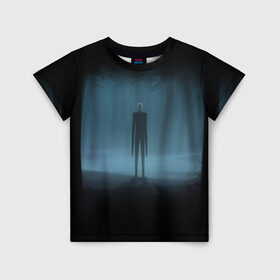 Детская футболка 3D с принтом Слендермен Slender man , 100% гипоаллергенный полиэфир | прямой крой, круглый вырез горловины, длина до линии бедер, чуть спущенное плечо, ткань немного тянется | man | slender | slender man | крипота | слендер | тонкий | тонкий человек | человек