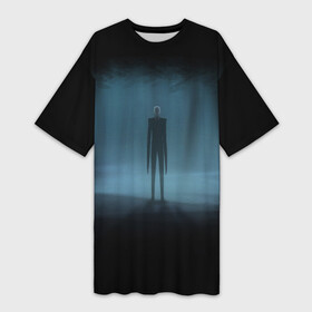 Платье-футболка 3D с принтом Слендермен Slender man ,  |  | man | slender | slender man | крипота | слендер | тонкий | тонкий человек | человек