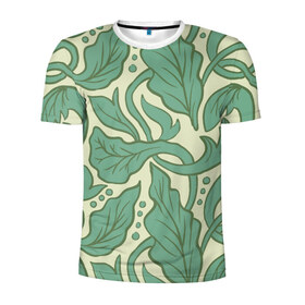 Мужская футболка 3D спортивная с принтом Листья , 100% полиэстер с улучшенными характеристиками | приталенный силуэт, круглая горловина, широкие плечи, сужается к линии бедра | арт | вьюн | листья | растения | фауна