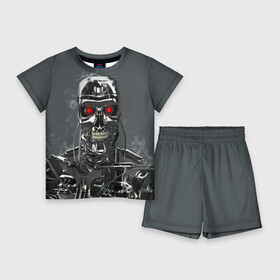 Детский костюм с шортами 3D с принтом Терминатор 2 ,  |  | terminator | арнольд шварценнегер | боевик | робот