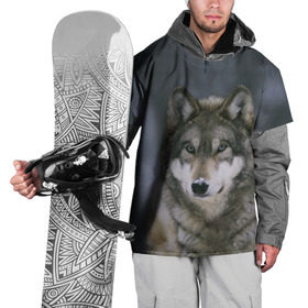 Накидка на куртку 3D с принтом Волк в лесу , 100% полиэстер |  | 
