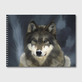 Альбом для рисования с принтом Картина волк , 100% бумага
 | матовая бумага, плотность 200 мг. | волк | животные | собака
