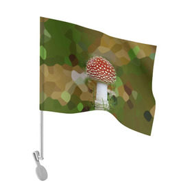 Флаг для автомобиля с принтом Мухоморчик , 100% полиэстер | Размер: 30*21 см | гриб | камуфляж | лес | мухомор | поганка | яд | ядовитый