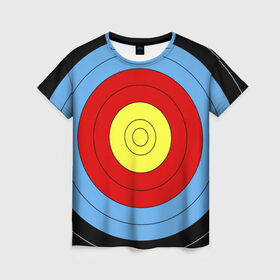 Женская футболка 3D с принтом Мишень для лука , 100% полиэфир ( синтетическое хлопкоподобное полотно) | прямой крой, круглый вырез горловины, длина до линии бедер | оружие | спорт | стрельба