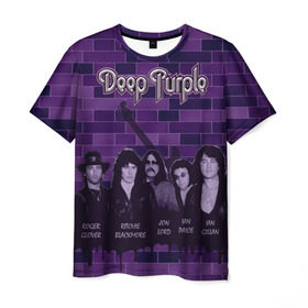 Мужская футболка 3D с принтом Deep Purple , 100% полиэфир | прямой крой, круглый вырез горловины, длина до линии бедер | Тематика изображения на принте: deep purple | music | rock | музыка | рок