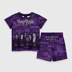Детский костюм с шортами 3D с принтом Deep Purple ,  |  | Тематика изображения на принте: deep purple | music | rock | музыка | рок