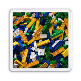 Магнит 55*55 с принтом Конструктор LEGO , Пластик | Размер: 65*65 мм; Размер печати: 55*55 мм | игрушка | конструктор | лего