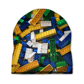 Шапка 3D с принтом Конструктор LEGO , 100% полиэстер | универсальный размер, печать по всей поверхности изделия | игрушка | конструктор | лего