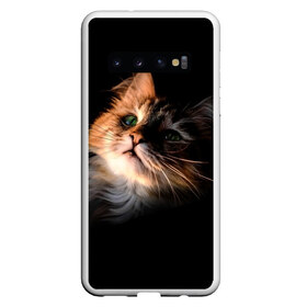 Чехол для Samsung Galaxy S10 с принтом Зеленоглазый котёнок , Силикон | Область печати: задняя сторона чехла, без боковых панелей | Тематика изображения на принте: кот | кошка | прикольные картинки