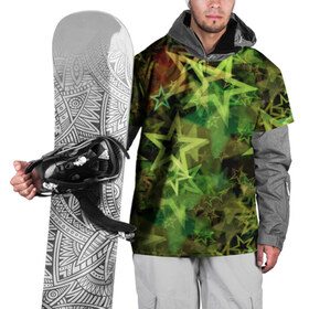 Накидка на куртку 3D с принтом Зеленые звезды , 100% полиэстер |  | Тематика изображения на принте: звезды | космос | небо