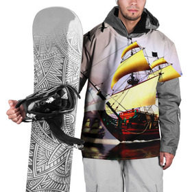 Накидка на куртку 3D с принтом Фрегат , 100% полиэстер |  | вмф | исторический | корабль | море | океан | парусник