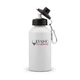 Бутылка спортивная с принтом Quake Champions , металл | емкость — 500 мл, в комплекте две пластиковые крышки и карабин для крепления | q1 | q2 | q3 | quake | квейк