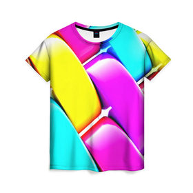 Женская футболка 3D с принтом Different color , 100% полиэфир ( синтетическое хлопкоподобное полотно) | прямой крой, круглый вырез горловины, длина до линии бедер | 