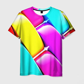 Мужская футболка 3D с принтом Different color , 100% полиэфир | прямой крой, круглый вырез горловины, длина до линии бедер | 