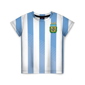 Детская футболка 3D с принтом Сборная Аргентины по футболу , 100% гипоаллергенный полиэфир | прямой крой, круглый вырез горловины, длина до линии бедер, чуть спущенное плечо, ткань немного тянется | argentina | аргентина